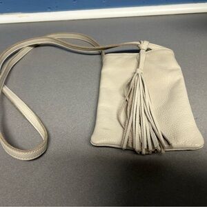 Molly G Cream Leather Crossbody Bag